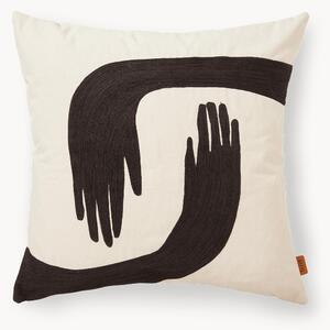 Cuscino ricamato a mano in cotone organico Pose