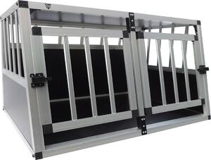 Trasportino per cani SPOCADO "Villa" | 89 x 69 x 50 cm | 12 kg | Alluminio e MDF | Angoli rinforzati in plastica | Resistente alle intemperie | Nero/grigio | SCO-8