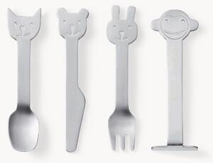 Set di 4 posate spazzolate opache per bambini Animal Friends