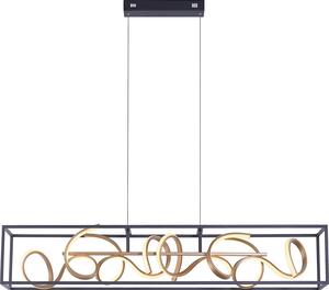 Paul Neuhaus, LED, lampada a sospensione Selina, nero-oro, 46W-2250lm, dimmerabile