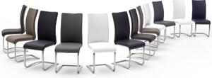 Sedia da pranzo >Muvo I< (set da 2) in metallo bianco - 43x103x52 cm (LxAxP)