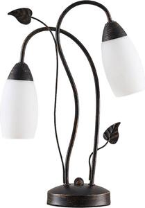 Lampada da tavolo Lindby Stefania, nero/oro, vetro, E14, 40 cm