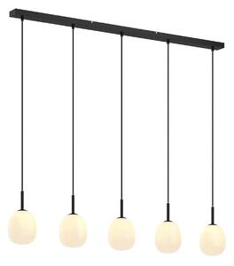 Lindby lampada a sospensione Etiena, 116 cm, 5 luci, vetro, G9