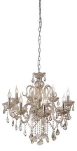 Paul Neuhaus 3081-97 Lampada a sospensione Gracia con pendente in cristallo 8 x E14 40W Champagne Round