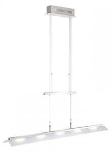 Lampada a sospensione a LED, acciaio, vetro satinato, dimmerabile, L 110 cm