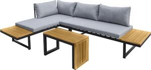 LC Garden «Sungardo» Set da giardino 3 pezzi antracite in alluminio e acacia