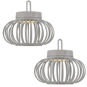 Set di 2 lampade a sospensione/tavolo a LED, color sabbia, con dimmer touch, diametro 25 cm