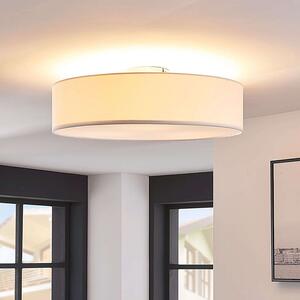 Plafoniera Lindby Sebatin, Ø 50 cm, bianco, tessuto, E27