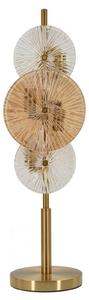 Lampada da tavolo Osaka, vetro e ferro, 20x18x66 cm, finitura oro, vetro trasparente, design Mauro Ferretti