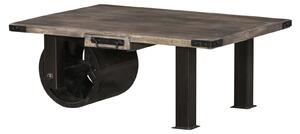 MASSIVMOEBEL24 | tavolino da salotto in legno di Mango 110x80x43 grigio scuro laccato RAILWAY #205