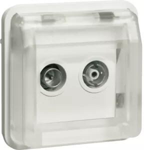 Berker 12033542 Inserto per presa antenna a 2 fori AP, scatola singola Berker W.1 bianco polare opaco