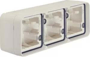Berker 6019303502 Scatola tripla orizzontale, con cornice AP bianco polare opaco Berker W.1