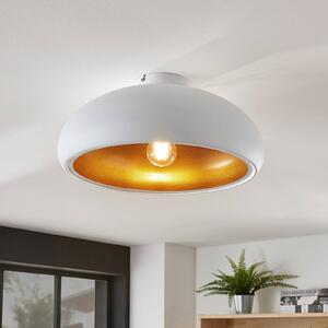 Lampada da soffitto Lindby Gerwina, bianco/oro, metallo, 40 cm, E27