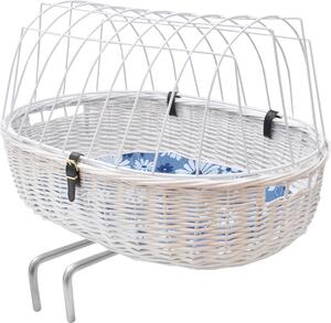 Cestino per bicicletta Aumüller bianco, L: 68 cm - incl. Klickfix, montaggio sulla serie sterzo