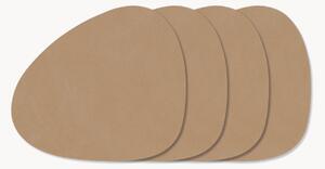 Sottobicchieri in pelle dalla forma asimmetrica Curve 4 pz