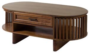 MASSIVMOEBEL24 | Tavolino da salotto in legno di acacia 120x60x45 laccato naturale MADRID #95
