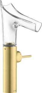 Hansgrohe AXOR Starck V Mitigeur monocommande de lavabo 220 avec bec verseur en verre pour lavabos avec garniture de vidage, 12114950, 12114950