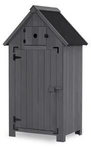 Casetta da giardino resistente alle intemperie Casetta per attrezzi in legno 65 x 46 x 137 cm IG10 grigio