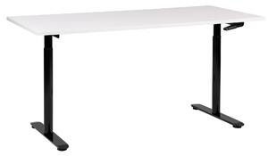 BELIANI Scrivania regolabile in altezza piano bianco struttura in acciaio nero 160 x 72 cm regolazione manuale in altezza ufficio moderno