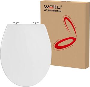 Sedile WC WOLTU Premium con chiusura ammortizzata, in plastica, Fast Fix, Softclose, antibatterico, nuovo e nella confezione originale, bianco