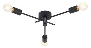 Lindby Cerros, lampada da soffitto a 3 luci, nero, metallo