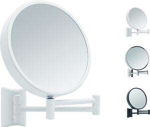 Libaro Specchio cosmetico Imola 360° Specchio da trucco bianco Montaggio a parete Specchio da barba bifacciale Ingrandimento (3x / 7x)