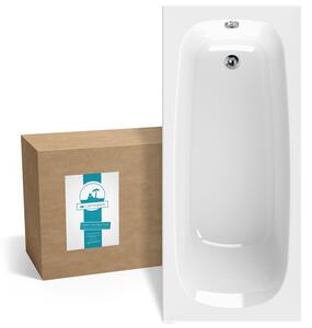 Vasca da bagno rettangolare Calmwaters® 170x75 cm, vasca in acrilico originale, vasca ergonomica sagomata, dimensioni 170 x 75 cm, vasca da bagno rettangolare bianca, 02SL3012