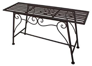 Jardinion, panchina da giardino, panca, aspetto ruggine elegante, 83 x 27 x 45 cm, metallo, design "Englischer Garten", colore antracite, panca per balcone