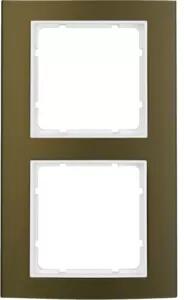 Berker 10123021 Cornice doppia B.3 in alluminio, marrone/bianco polare