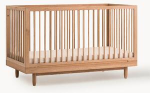 Lettino per bambini regolabile in altezza in legno di quercia Pure, 70 x 140 cm