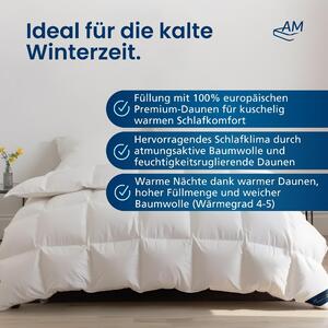 DormiGood | Piumino Premium | Set di 2 155x220 cm | Piumino invernale | 100% piumino (1140g) | Piumino | 155x220 | Piumino invernale | Inverno | Caldo | Spesso | Nomite | Downpass