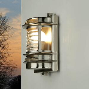 Applique resistente alle intemperie GRACIA nichel vetro scanalato vero ottone marittimo IP64 luce esterna porta d'ingresso