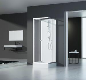 Doccia completa MARWELL Doccia completa White Dream 80 x 80 x 200 cm - set completo incl. piatto doccia e rubinetto - installazione reversibile - sistema di profili in alluminio di alta qualità
