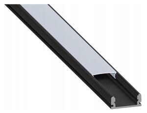 Profilo da incasso per strisce LED 1 m nero/bianco