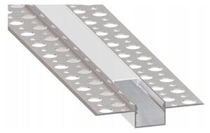 Profilo da incasso per strisce LED 1 m argento/bianco