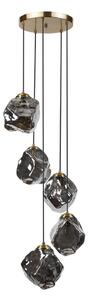 Lampadario sospeso a cavo CRISTAL 5xE14/15W/230V ottone/nero fumé