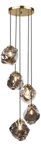Lampadario sospeso a cavo CRISTAL 5xE14/15W/230V ottone/nero fumé