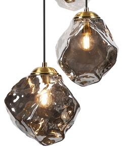 Lampadario sospeso a cavo CRISTAL 5xE14/15W/230V ottone/nero fumé