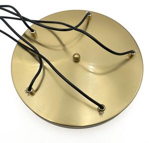 Lampadario a cavo CRISTAL 5xE14/15W/230V ottone/beige fumé