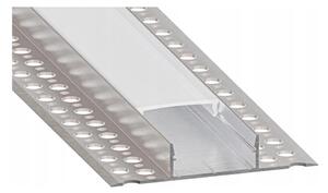Profilo ad incasso per strisce LED 1 m, argento/bianco