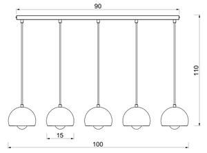 Lampadario sospeso con cavo SOOL 5xE27/15W/230V beige