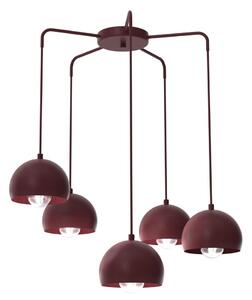 Lampadario a sospensione su cavo SOOL 5xE27/15W/230V bordeaux
