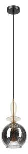 Lampadario a sospensione con cavo VELLO 1xE27/15W/230V nero/beige fumé/nero