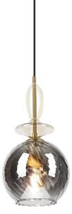 Lampadario a sospensione con cavo VELLO 1xE27/15W/230V nero/beige fumé/nero