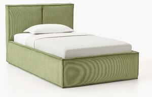 Letto singolo in velluto a coste con spazio contenitore aggiuntivo Dream