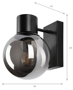 Lampada da parete SFERIO 1xE14/5W/230V nero/nero fumé