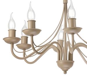 Lampadario a catena ANTON 8xE14/60W/230V beige