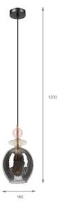 Lampada a sospensione con cavo VELLO 1xE27/15W/230V nero/rosa fumé/beige/nero