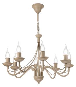Lampadario a sospensione ANTON con catena 8xE14/60W/230V, beige