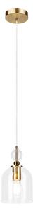 Lampadario a cavo VELARE 1xE27/15W/230V oro/trasparente